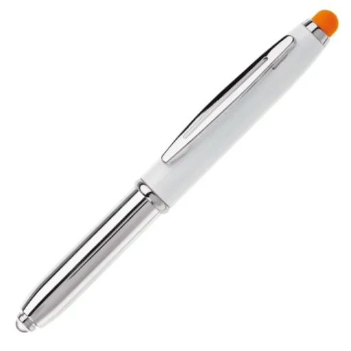 Gift Campaign Penna touch cromata con cappuccio, luce a LED e inchiostro blu> Penne In Metallo