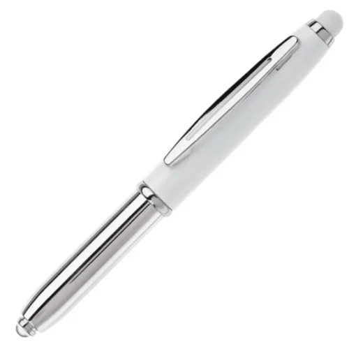 Gift Campaign Penna touch cromata con cappuccio, luce a LED e inchiostro blu> Penne In Metallo