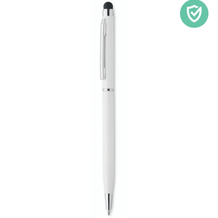 Gift Campaign Penna touch in alluminio con trattamento antibatterico, inchiostro blu> Penne In Metallo