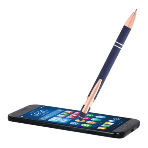 Gift Campaign Penna touch in alluminio riciclato e dettagli oro rosa inchiostro blu> Penne In Metallo