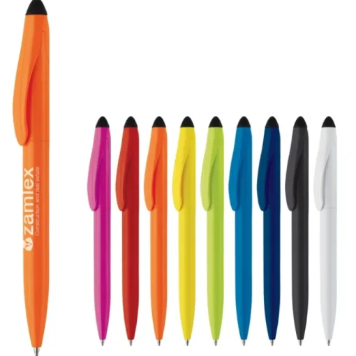 Gift Campaign Penna touch in plastica con meccanismo a rotazione e inchiostro blu> Penne Di Plastica