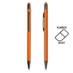 Gift Campaign Penna touch personalizzata in alluminio con corpo in gomma e inchiostro blu></noscript> Penne Touch|Penne In Metallo