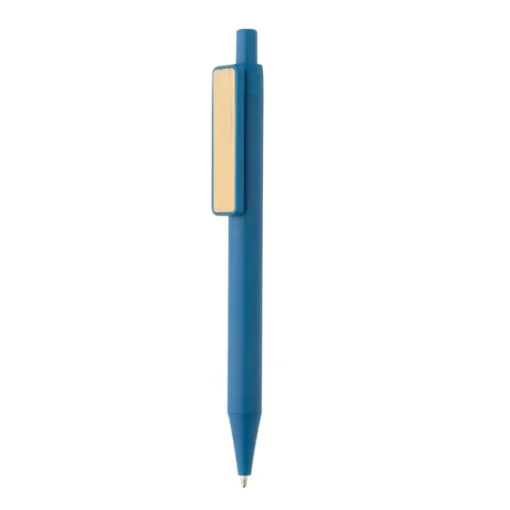 Gift Campaign Penne con logo clip in bambù inchiostro blu Dokumental® Bamboo Clip> Gadget Ecologici|Penne Ecologiche
