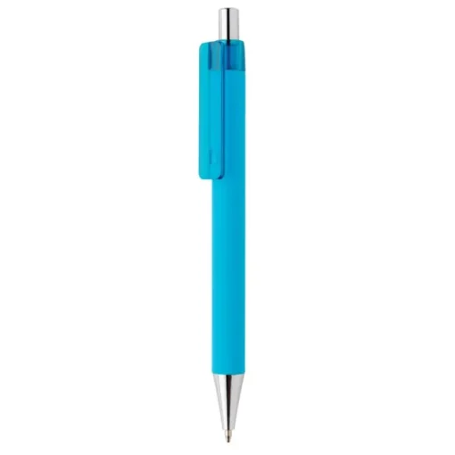 Gift Campaign Penne con logo con punta cromata inchiostro blu Dokumental® X8 Soft> Penne Di Plastica