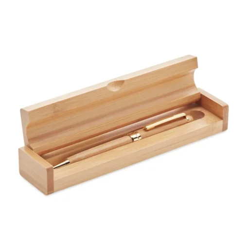 Gift Campaign Penne in con logo con astuccio inchiostro blu Berna Bamboo> Penne Ecologiche
