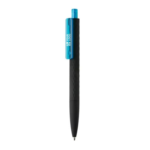 Gift Campaign Penne personalizzate con clip colorata inchiostro blu X3 Soft Black> Penne Di Plastica