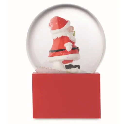 Gift Campaign Piccola palla di neve con Babbo Natale e base in poli resina rossa> Gadget Natalizi