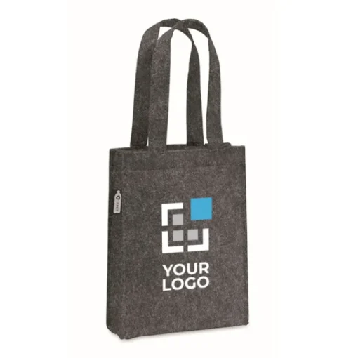 Gift Campaign Piccola shopper in feltro rPET con soffietto e manici corti> Borse Di Tela Personalizzate