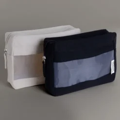Gift Campaign Pochette in canvas riciclato con rete frontale da 320g/m2> Pochette Personalizzate