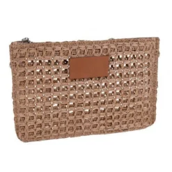 Gift Campaign Pochette in carta rafia con etichetta in pelle personalizzabile></noscript> Pochette Personalizzate