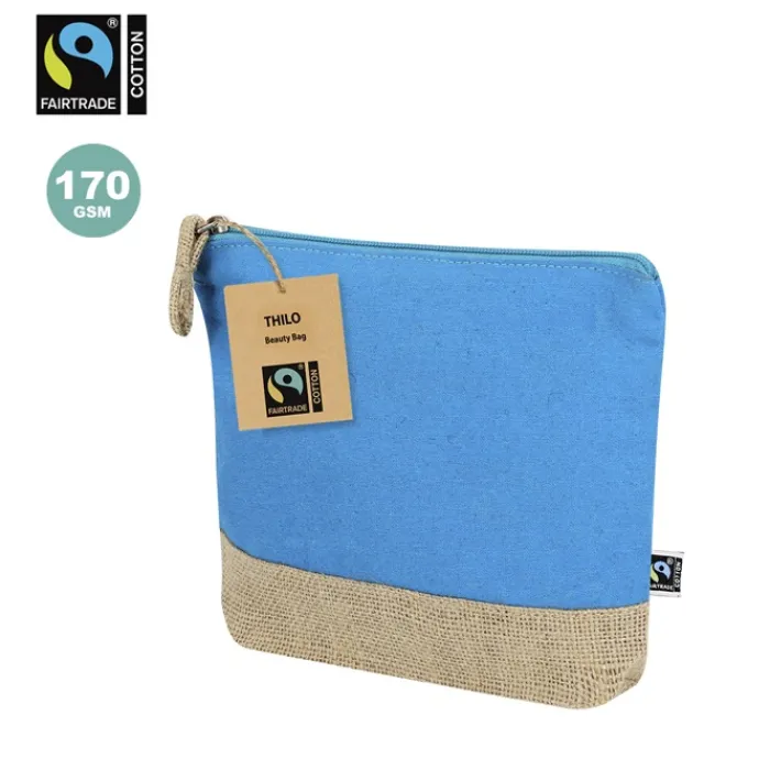 Gift Campaign Pochette in cotone certificata Fairtrade con base in juta> Pochette Personalizzate