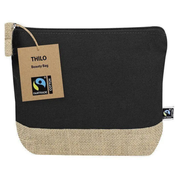 Gift Campaign Pochette in cotone certificata Fairtrade con base in juta> Pochette Personalizzate