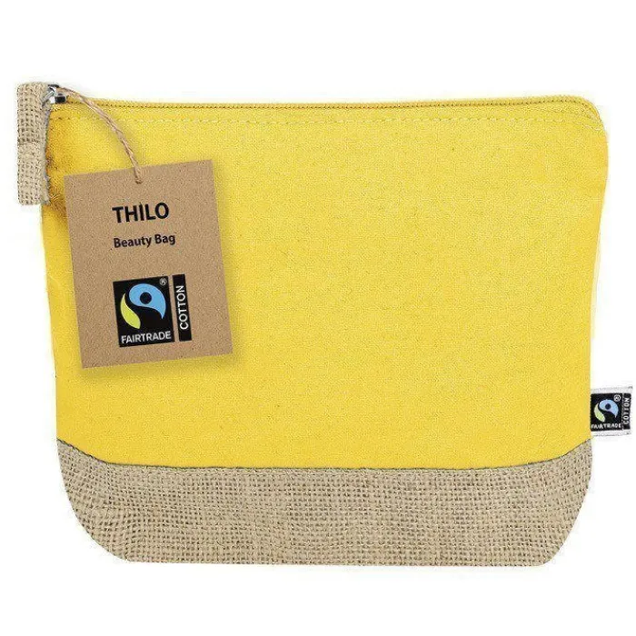 Gift Campaign Pochette in cotone certificata Fairtrade con base in juta> Pochette Personalizzate