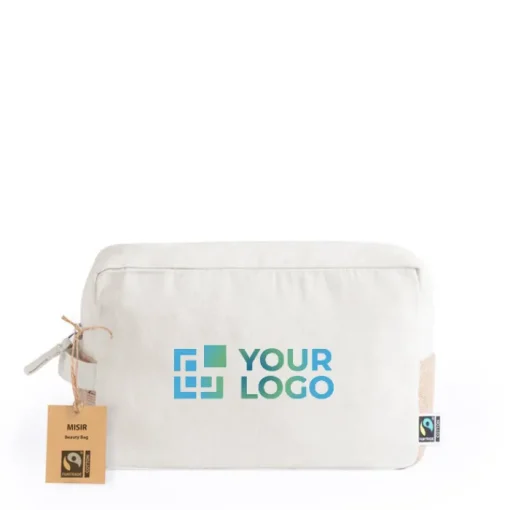 Gift Campaign Pochette in cotone Fairtrade con dettaglio in iuta> Pochette Personalizzate