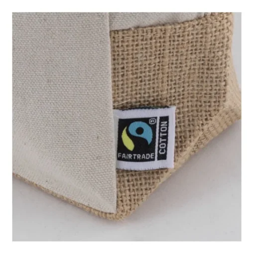 Gift Campaign Pochette in cotone Fairtrade 220g/m2 con base e manico in iuta 330g/m2> Pochette Personalizzate