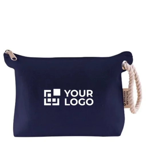 Gift Campaign Pochette in cotone riciclato da 300 g/m2 con manico spesso in corda> Pochette Personalizzate