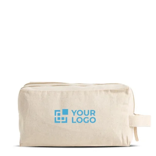 Gift Campaign Pochette in tela canvas con doppio scomparto e manico incluso> Beauty Case Personalizzati