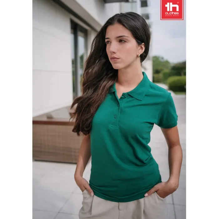 Gift Campaign Polo donna aderenti personalizzate tessuto piquet 200g/m2 THC Berlin> Polo Personalizzate