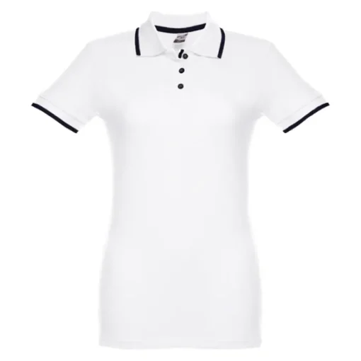 Gift Campaign Polo slim fit bicolore da donna in cotone piquet cardato 210 g/m2 Rome> Polo Personalizzate