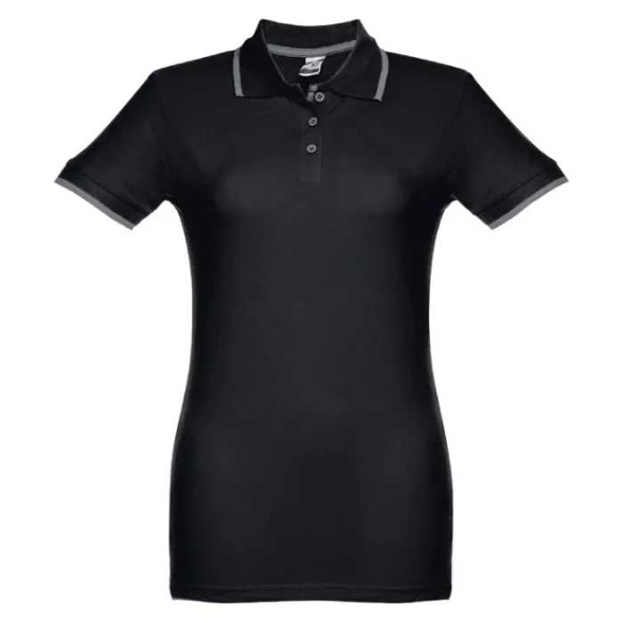 Gift Campaign Polo slim fit bicolore da donna in cotone piquet cardato 210 g/m2 Rome> Polo Personalizzate