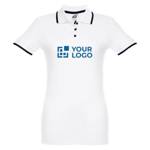 Gift Campaign Polo slim fit bicolore da donna in cotone piquet cardato 210 g/m2 Rome> Polo Personalizzate