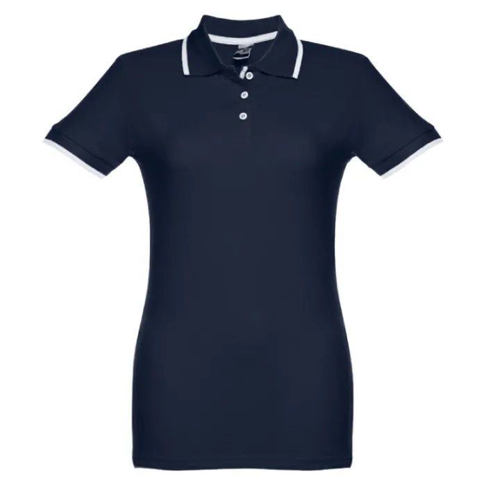 Gift Campaign Polo slim fit bicolore da donna in cotone piquet cardato 210 g/m2 Rome> Polo Personalizzate