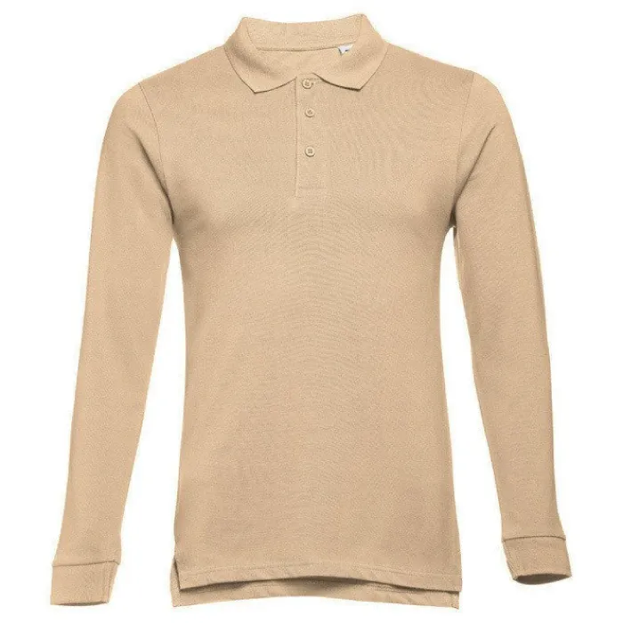 Gift Campaign Polo uomo a maniche lunghe in cotone piquet cardato 210 g/m2 THC Bern> Polo Personalizzate