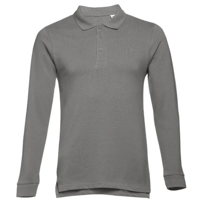 Gift Campaign Polo uomo a maniche lunghe in cotone piquet cardato 210 g/m2 THC Bern> Polo Personalizzate