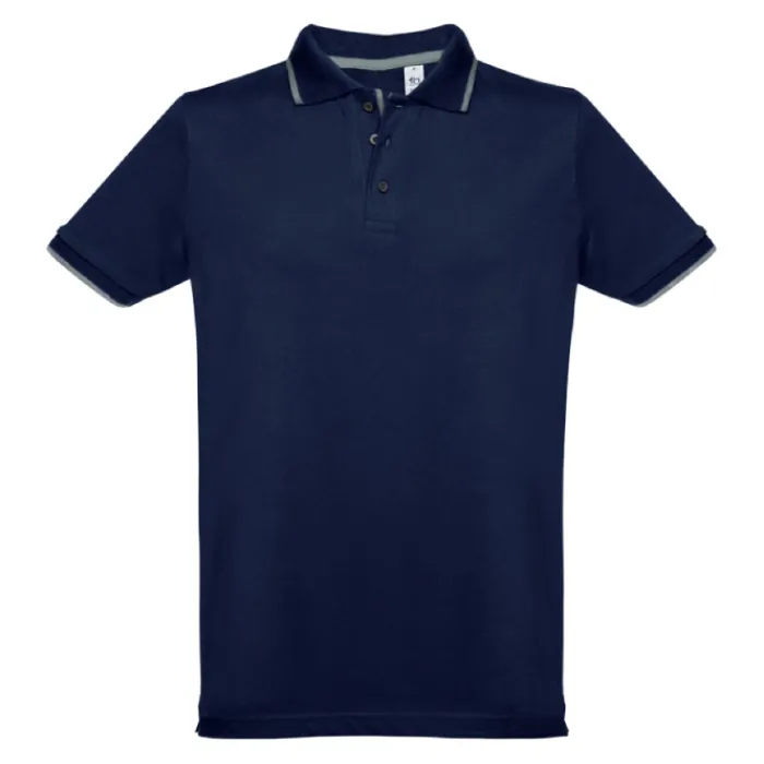 Gift Campaign Polo uomo slim fit 3 bottoni in cotone piquet cardato 210g/m2 THC Rome> Polo Personalizzate