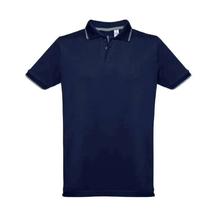 Gift Campaign Polo uomo slim fit 3 bottoni in cotone piquet cardato 210g/m2 THC Rome> Polo Personalizzate