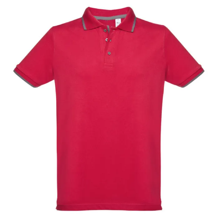 Gift Campaign Polo uomo slim fit 3 bottoni in cotone piquet cardato 210g/m2 THC Rome> Polo Personalizzate