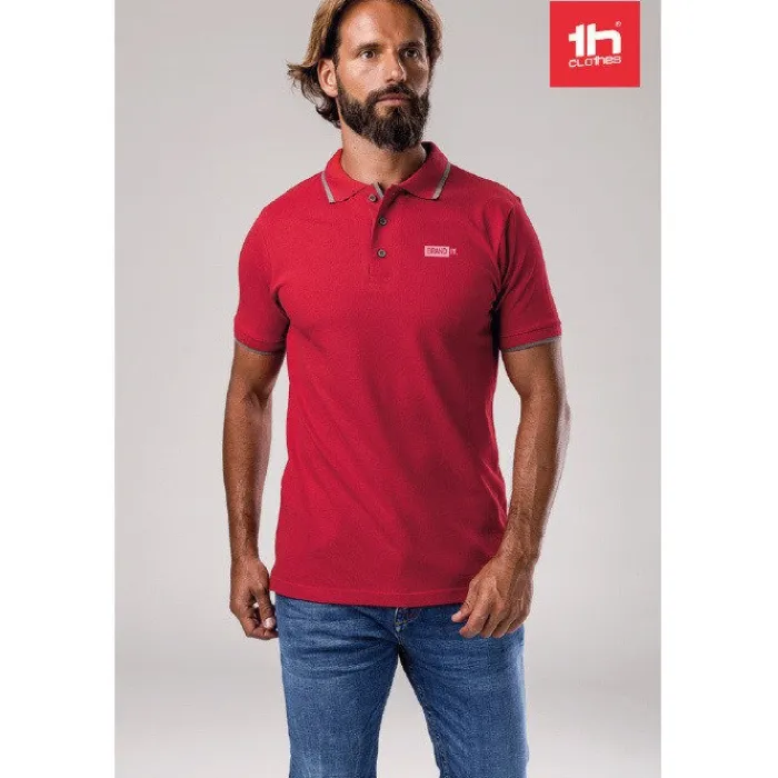 Gift Campaign Polo uomo slim fit 3 bottoni in cotone piquet cardato 210g/m2 THC Rome> Polo Personalizzate