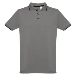 Gift Campaign Polo uomo slim fit 3 bottoni in cotone piquet cardato 210g/m2 THC Rome><noscript><img width=