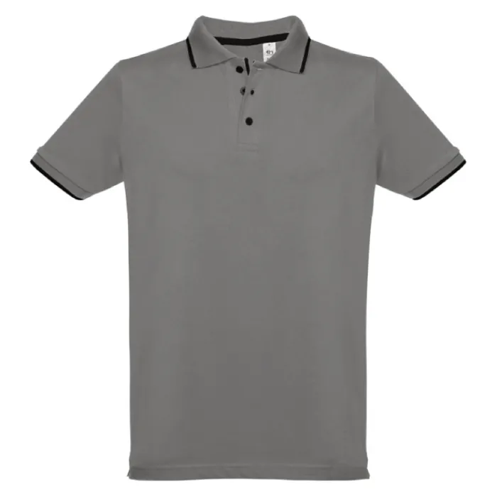 Gift Campaign Polo uomo slim fit 3 bottoni in cotone piquet cardato 210g/m2 THC Rome> Polo Personalizzate