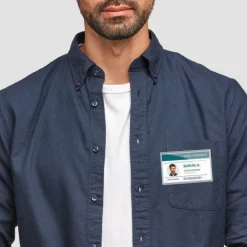 Gift Campaign Porta badge in plastica semirigido con spilla 90x55 mm><noscript><img width=