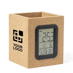 Gift Campaign Porta penne in sughero con logo orologio, calendario e termometro Cork></noscript> Portapenne