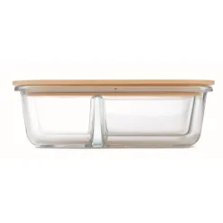 Gift Campaign Porta pranzo in vetro da 800 ml con 3 scomparti e coperchio in bambù></noscript> Porta Pranzo