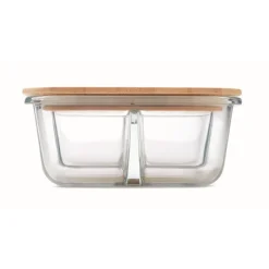 Gift Campaign Porta pranzo in vetro da 800 ml con 3 scomparti e coperchio in bambù></noscript> Porta Pranzo