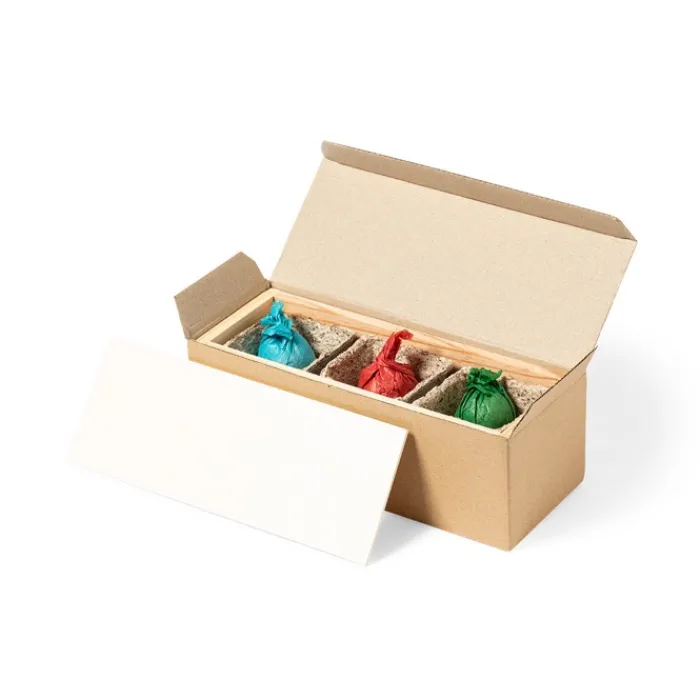 Gift Campaign Porta vaso in lengo con semi di coriandolo, prezzemolo e basilico DIY> Vasetti Con Semi