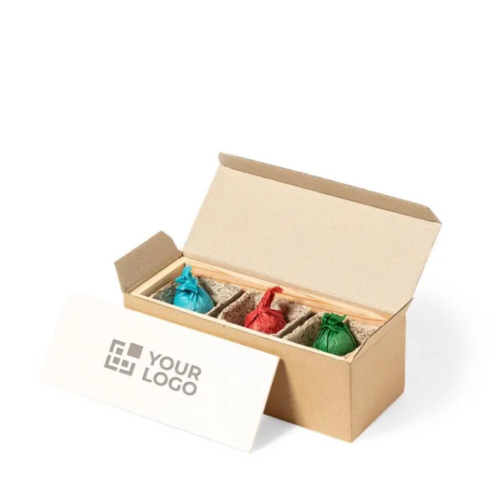 Gift Campaign Porta vaso in lengo con semi di coriandolo, prezzemolo e basilico DIY> Vasetti Con Semi