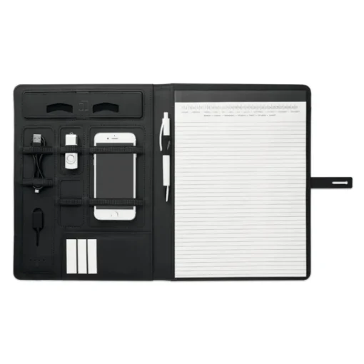 Gift Campaign Portablocchi personalizzati A4 ricarica wireless e tasche interne Tech> Portadocumenti Personalizzati