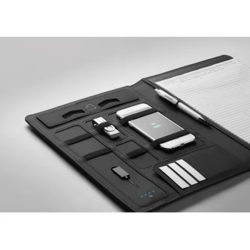 Gift Campaign Portablocchi personalizzati A4 ricarica wireless e tasche interne Tech> Portadocumenti Personalizzati