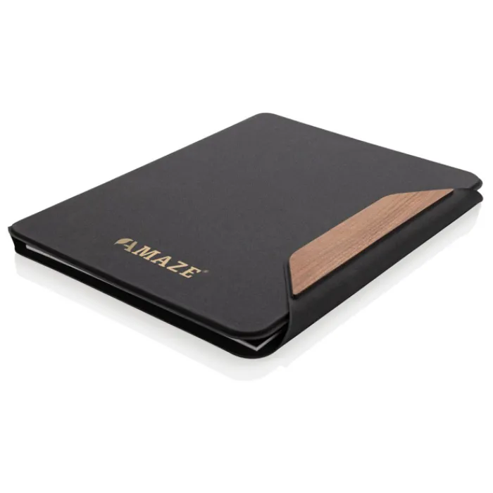 Gift Campaign Portablocco con copertina rigida in noce con carta 70 g/m2 A4 a righe> Portadocumenti Personalizzati