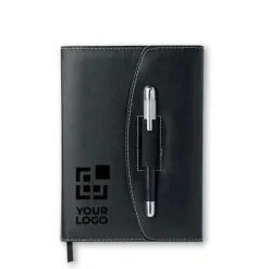 Gift Campaign Portablocco promozionale A5 fogli a righe e penna nera Delux></noscript> Portadocumenti Personalizzati