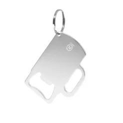 Gift Campaign Portachiavi apribottiglie alluminio riciclato GRS a forma di boccale></noscript> Portachiavi Apribottiglie
