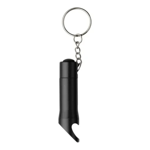 Gift Campaign Portachiavi apribottiglie in ​​alluminio con logo e torcia a 3 LED> Portachiavi Apribottiglie