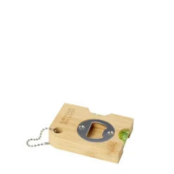 Gift Campaign Portachiavi apribottiglie in bambù FSC con livella a bolla d'aria></noscript> Portachiavi Apribottiglie