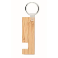 Gift Campaign Portachiavi aziendale in bambù con supporto smartphone Phone Support></noscript> Portachiavi In Legno