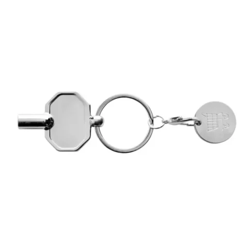 Gift Campaign Portachiavi con chiave di sfiato e gettone per carrello in zinco RCS> Portachiavi In Metallo
