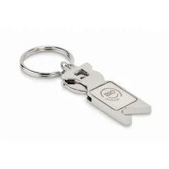 Gift Campaign Portachiavi con logo apribottiglie con gettone carrello spesa Token></noscript> Portachiavi In Metallo